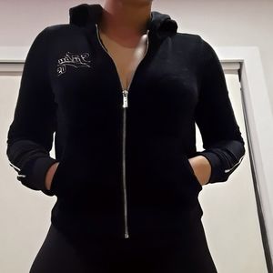 FUBU Velour Zip-Up Track Hoodie